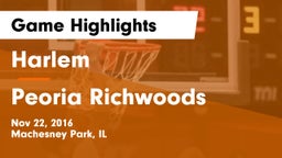 Harlem  vs Peoria Richwoods Game Highlights - Nov 22, 2016