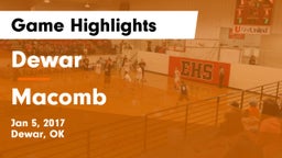 Dewar  vs Macomb Game Highlights - Jan 5, 2017