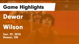 Dewar  vs Wilson Game Highlights - Jan. 29, 2018