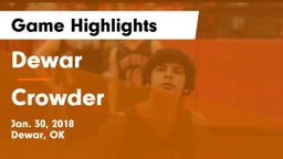 Dewar  vs Crowder Game Highlights - Jan. 30, 2018