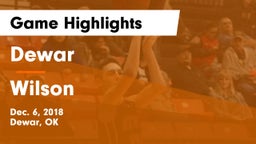 Dewar  vs Wilson Game Highlights - Dec. 6, 2018