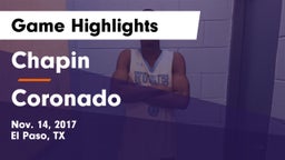 Chapin  vs Coronado  Game Highlights - Nov. 14, 2017