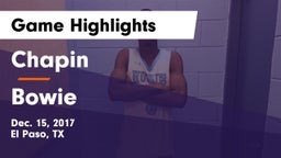 Chapin  vs Bowie  Game Highlights - Dec. 15, 2017
