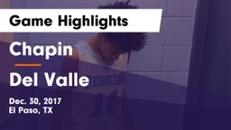 Chapin  vs Del Valle  Game Highlights - Dec. 30, 2017