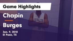 Chapin  vs Burges  Game Highlights - Jan. 9, 2018