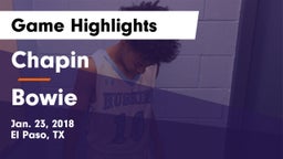 Chapin  vs Bowie  Game Highlights - Jan. 23, 2018