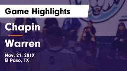 Chapin  vs Warren  Game Highlights - Nov. 21, 2019