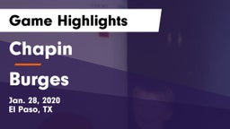 Chapin  vs Burges  Game Highlights - Jan. 28, 2020