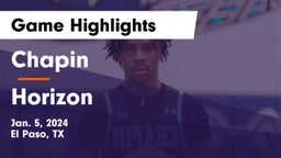 Chapin  vs Horizon  Game Highlights - Jan. 5, 2024
