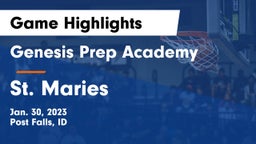 Genesis Prep Academy  vs St. Maries  Game Highlights - Jan. 30, 2023