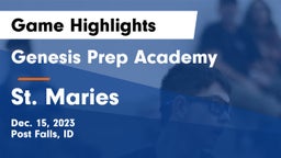 Genesis Prep Academy  vs St. Maries  Game Highlights - Dec. 15, 2023