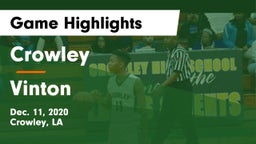 Crowley  vs Vinton  Game Highlights - Dec. 11, 2020