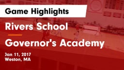 Rivers School vs Governor's Academy  Game Highlights - Jan 11, 2017