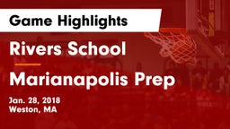 Rivers School vs Marianapolis Prep Game Highlights - Jan. 28, 2018