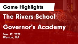 The Rivers School vs Governor's Academy  Game Highlights - Jan. 12, 2022