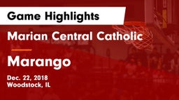 Marian Central Catholic  vs Marango  Game Highlights - Dec. 22, 2018