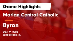 Marian Central Catholic  vs Byron  Game Highlights - Dec. 9, 2023