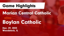 Marian Central Catholic  vs Boylan Catholic  Game Highlights - Dec. 29, 2023