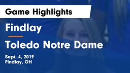 Findlay  vs Toledo Notre Dame Game Highlights - Sept. 4, 2019
