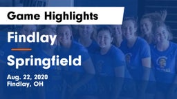 Findlay  vs Springfield  Game Highlights - Aug. 22, 2020