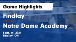 Findlay  vs Notre Dame Academy  Game Highlights - Sept. 16, 2021