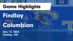 Findlay  vs Columbian  Game Highlights - Oct. 17, 2022