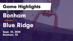 Bonham  vs Blue Ridge  Game Highlights - Sept. 25, 2020