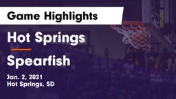 Hot Springs  vs Spearfish  Game Highlights - Jan. 2, 2021