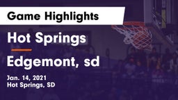 Hot Springs  vs Edgemont, sd Game Highlights - Jan. 14, 2021