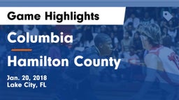 Columbia  vs Hamilton County Game Highlights - Jan. 20, 2018