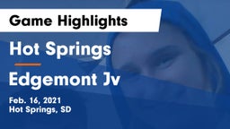 Hot Springs  vs Edgemont Jv Game Highlights - Feb. 16, 2021