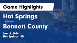 Hot Springs  vs Bennett County  Game Highlights - Jan. 4, 2024