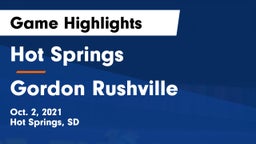 Hot Springs  vs Gordon Rushville Game Highlights - Oct. 2, 2021