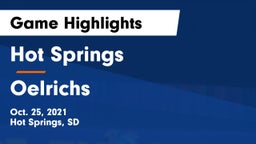 Hot Springs  vs Oelrichs Game Highlights - Oct. 25, 2021