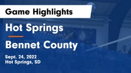 Hot Springs  vs Bennet County Game Highlights - Sept. 24, 2022