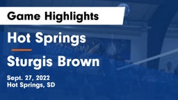 Hot Springs  vs Sturgis Brown  Game Highlights - Sept. 27, 2022