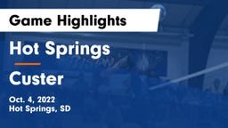 Hot Springs  vs Custer Game Highlights - Oct. 4, 2022
