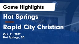 Hot Springs  vs Rapid City Christian Game Highlights - Oct. 11, 2022