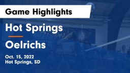 Hot Springs  vs Oelrichs Game Highlights - Oct. 15, 2022
