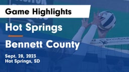 Hot Springs  vs Bennett County  Game Highlights - Sept. 28, 2023