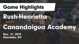 Rush-Henrietta  vs Canandaigua Academy  Game Highlights - Dec. 17, 2019