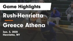 Rush-Henrietta  vs Greece Athena  Game Highlights - Jan. 3, 2020