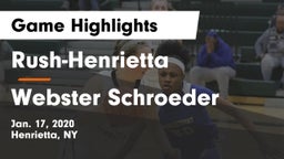 Rush-Henrietta  vs Webster Schroeder  Game Highlights - Jan. 17, 2020