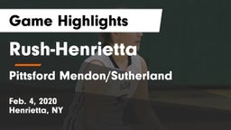 Rush-Henrietta  vs Pittsford Mendon/Sutherland Game Highlights - Feb. 4, 2020