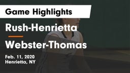 Rush-Henrietta  vs Webster-Thomas  Game Highlights - Feb. 11, 2020