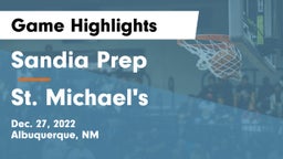 Sandia Prep  vs St. Michael's  Game Highlights - Dec. 27, 2022