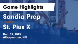 Sandia Prep  vs St. Pius X Game Highlights - Dec. 13, 2023