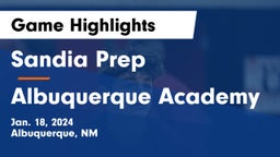 Sandia Prep  vs Albuquerque Academy  Game Highlights - Jan. 18, 2024