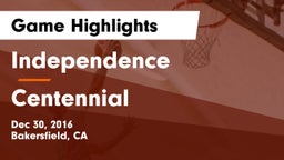 Independence  vs Centennial  Game Highlights - Dec 30, 2016
