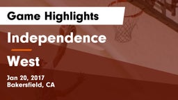 Independence  vs West  Game Highlights - Jan 20, 2017